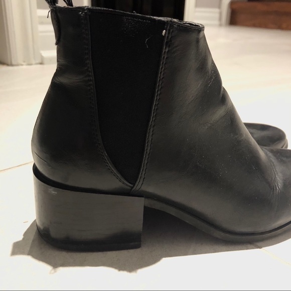 Joe Fresh Classic Black Faux Leather Ankle Boots - Picture 3 of 7